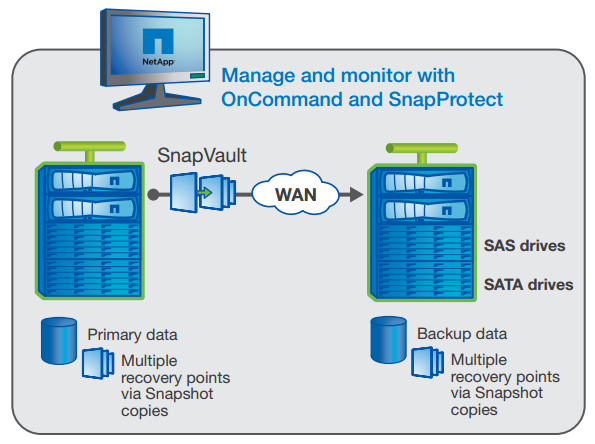 Efficient data protection with SnapVault.